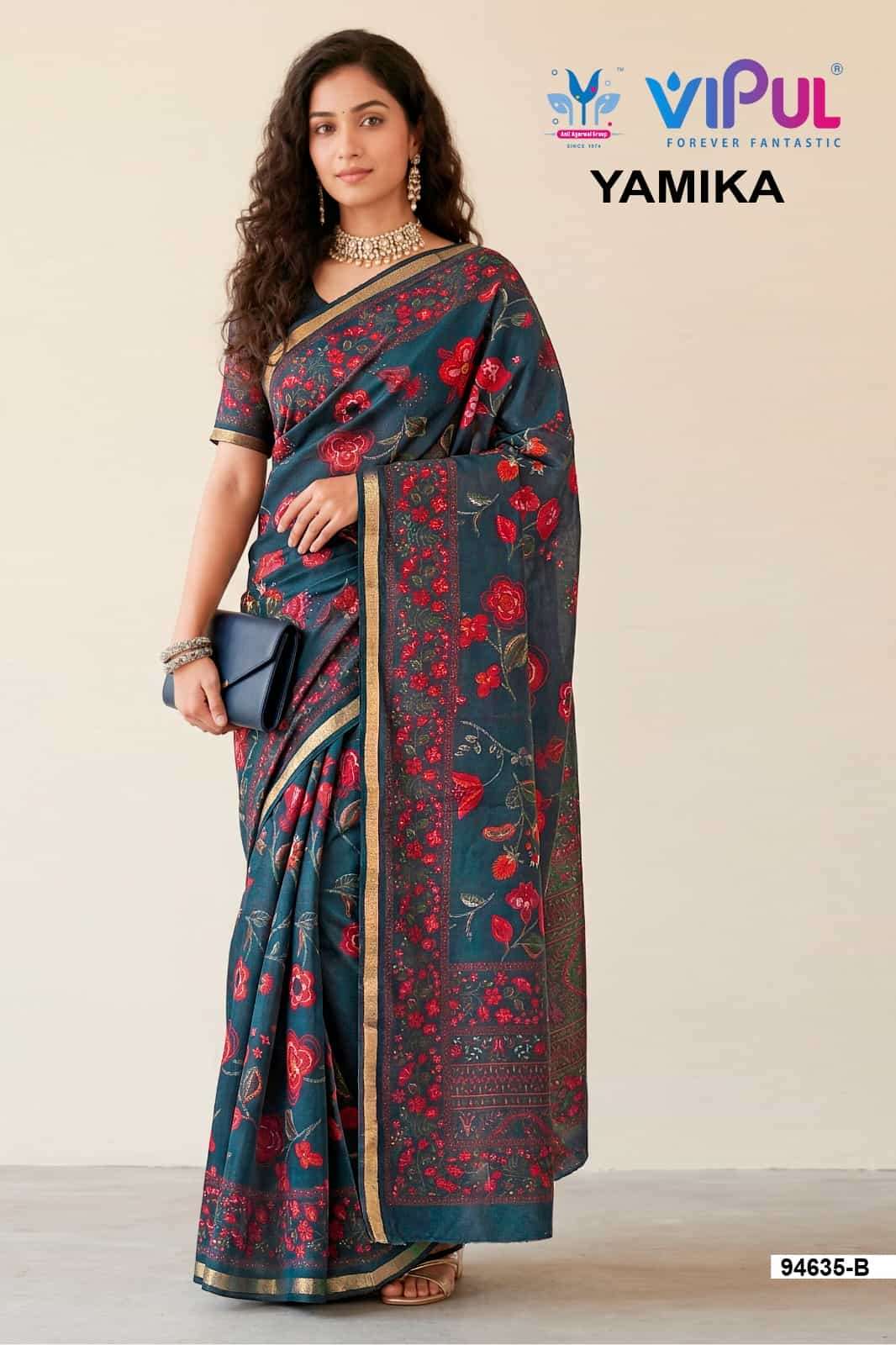 Vipul Fashion Yamika Pure Mal Cotton Saree - Amrah Wholesale