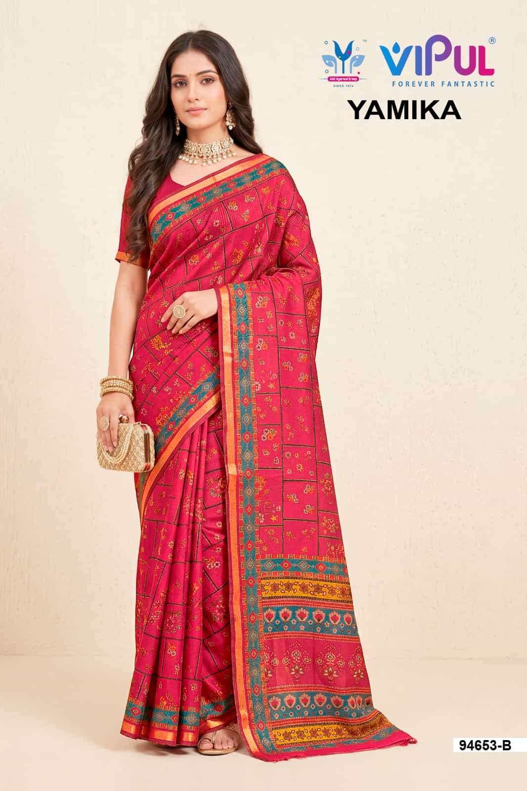 Vipul Fashion Yamika Pure Mal Cotton Saree - Amrah Wholesale