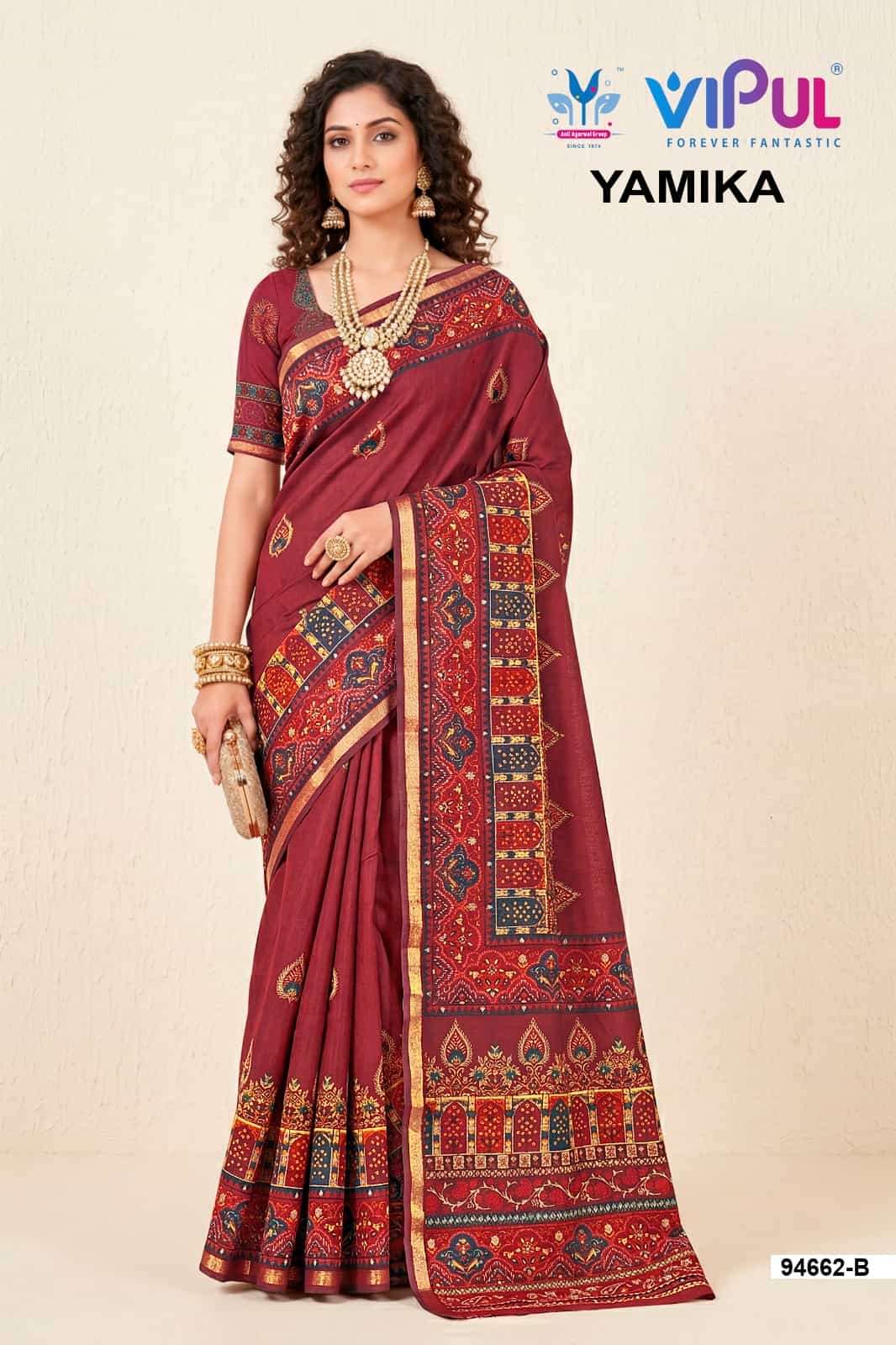 Vipul Fashion Yamika Pure Mal Cotton Saree - Amrah Wholesale