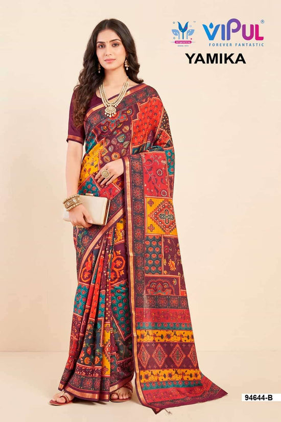 Vipul Fashion Yamika Pure Mal Cotton Saree - Amrah Wholesale