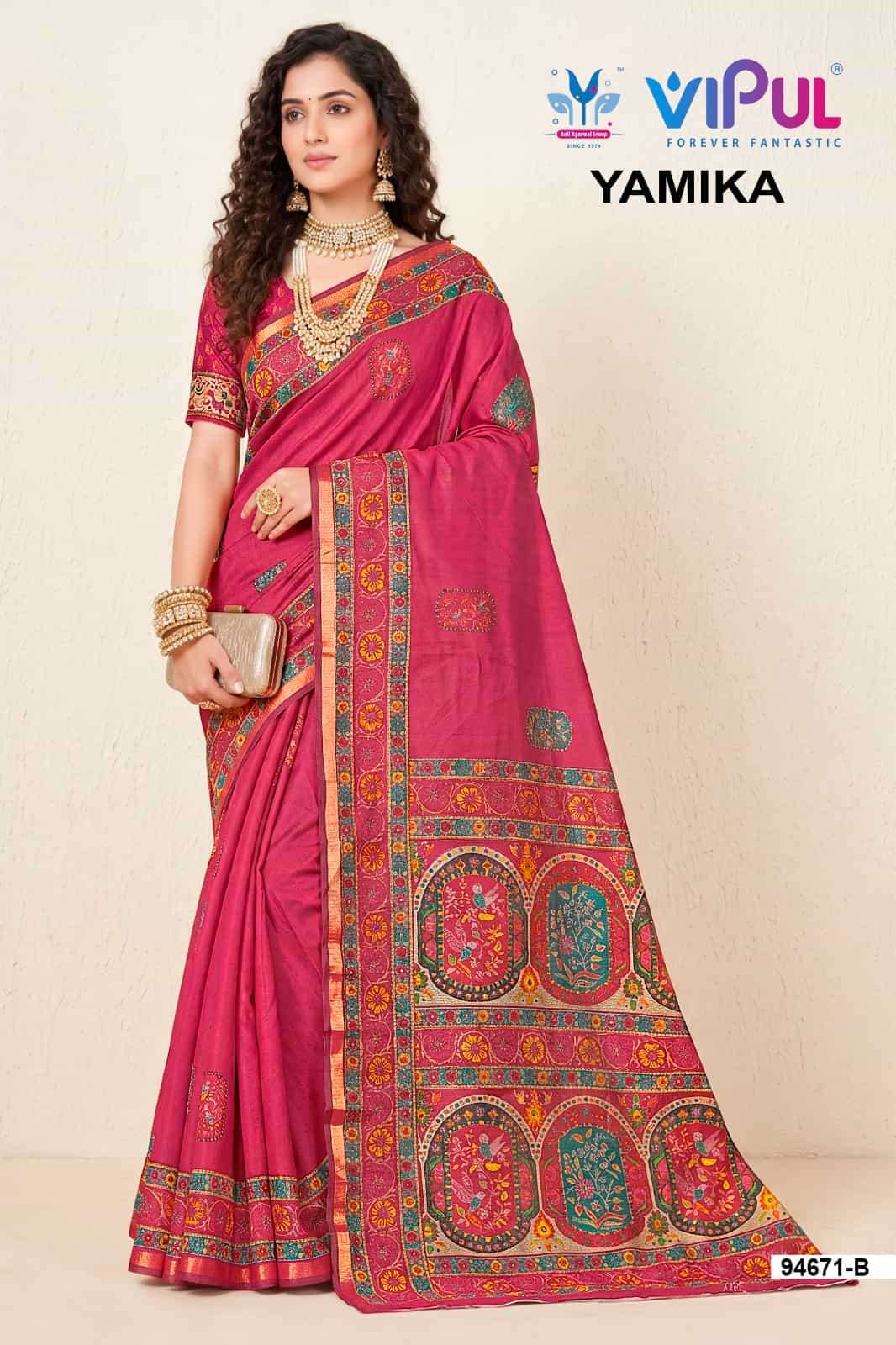 Vipul Fashion Yamika Pure Mal Cotton Saree - Amrah Wholesale