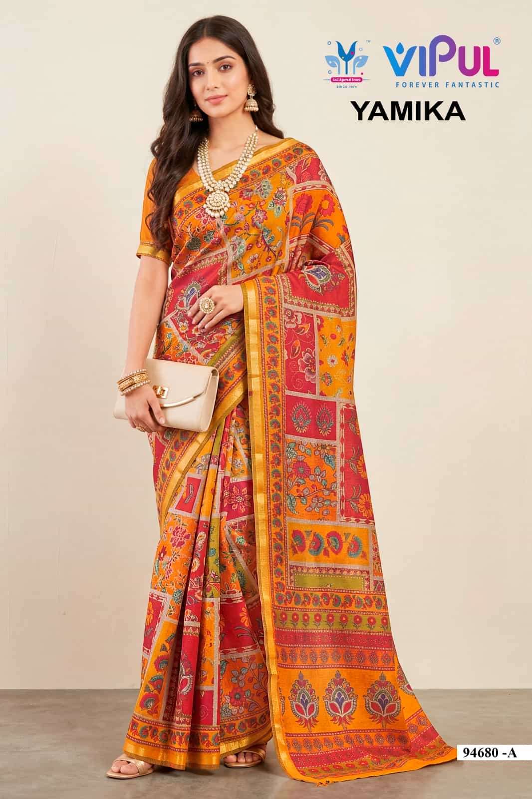 Vipul Fashion Yamika Pure Mal Cotton Saree - Amrah Wholesale