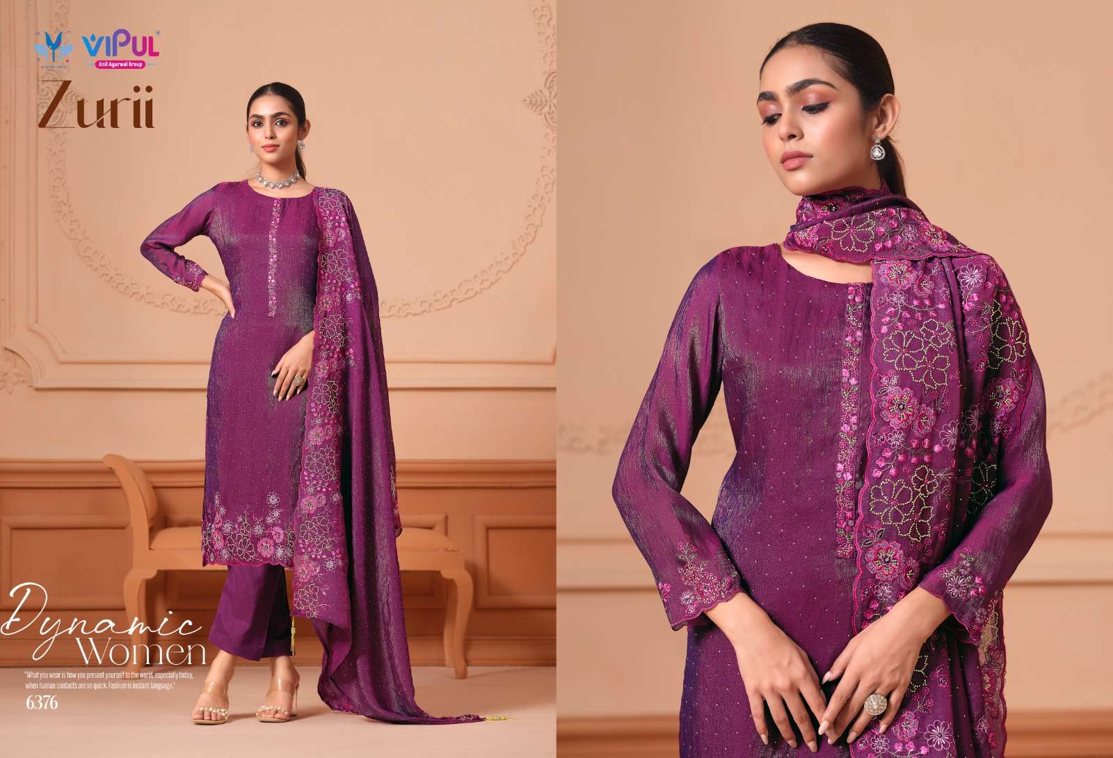 Vipul Fashion Zurri Martin Gold Designer Unstitched Dress Material