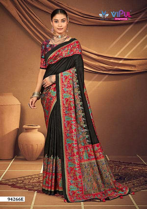 Vipul Fashion Ivory Silk 94266 Colors Party Wear Silk Saree Collection