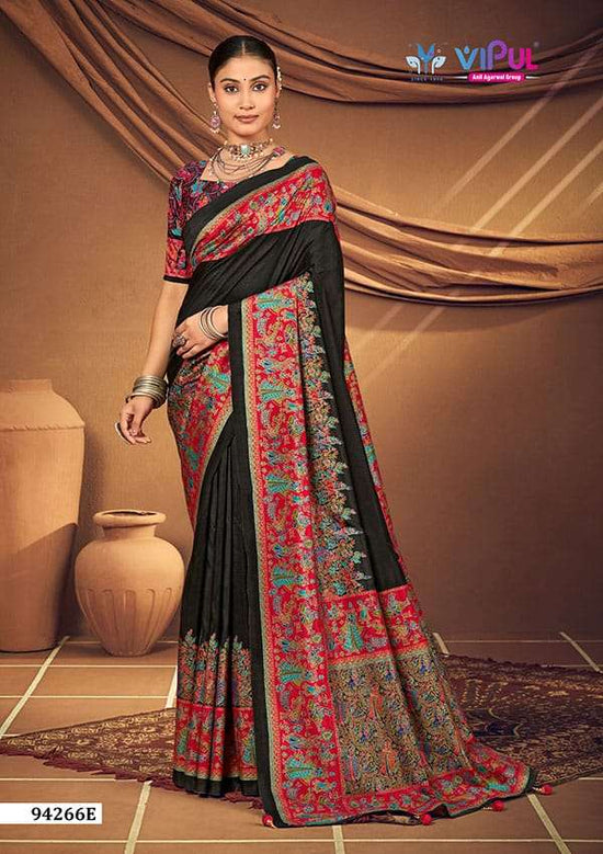 Vipul Fashion Ivory Silk 94266 Colors Party Wear Silk Saree Collection