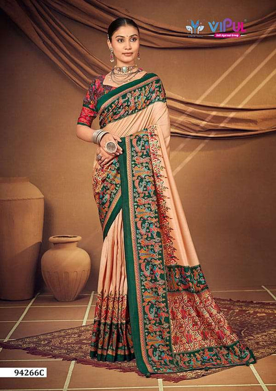 Vipul Fashion Ivory Silk 94266 Colors Party Wear Silk Saree Collection