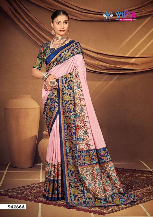 Vipul Fashion Ivory Silk 94266 Colors Party Wear Silk Saree Collection