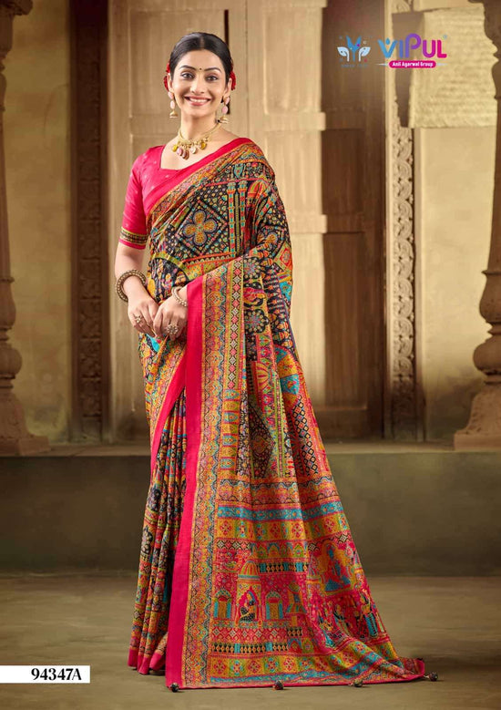 Vipul Fashion Ivory Silk 94347 Colors Silk Saree Collection