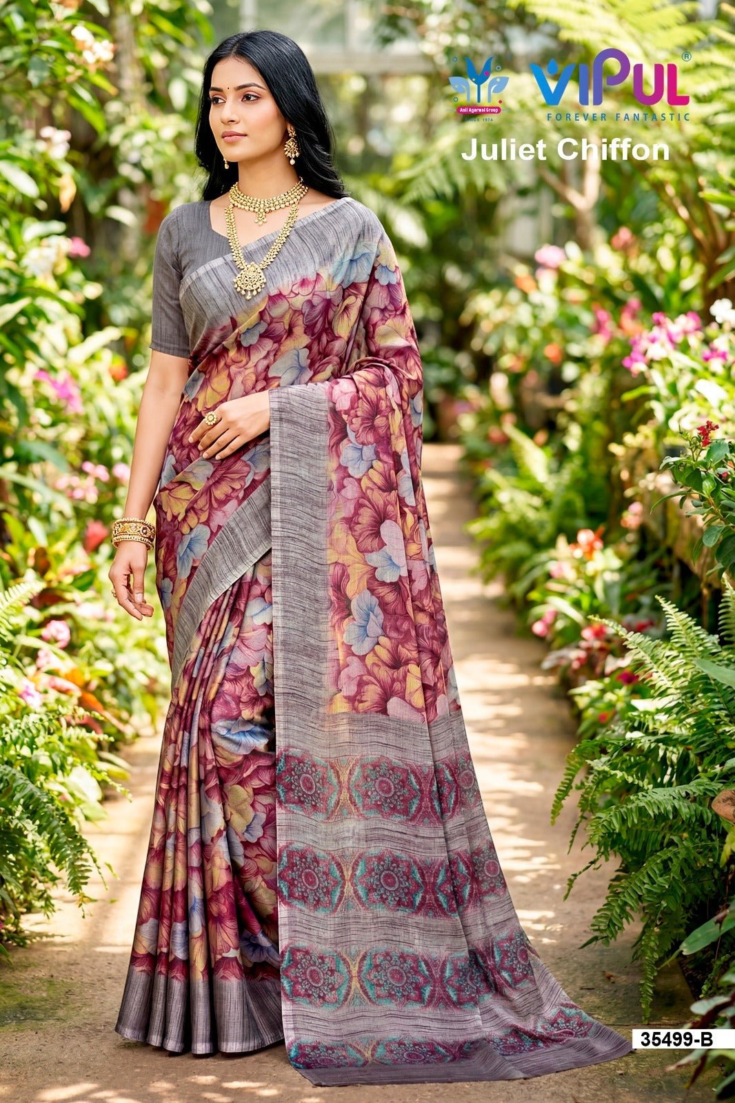 Vipul Juliet Chiffon 35499 Saree Wholesale Catalogue - Amrah Wholesale