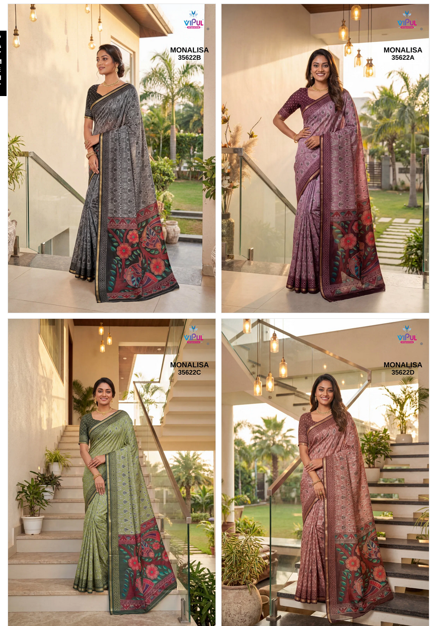 Vipul Monalisa 35622 Mal Cotton Saree
