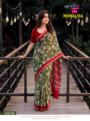 Vipul Monalisa 35846 Colors Mul Cotton Saree - Amrah Wholesale