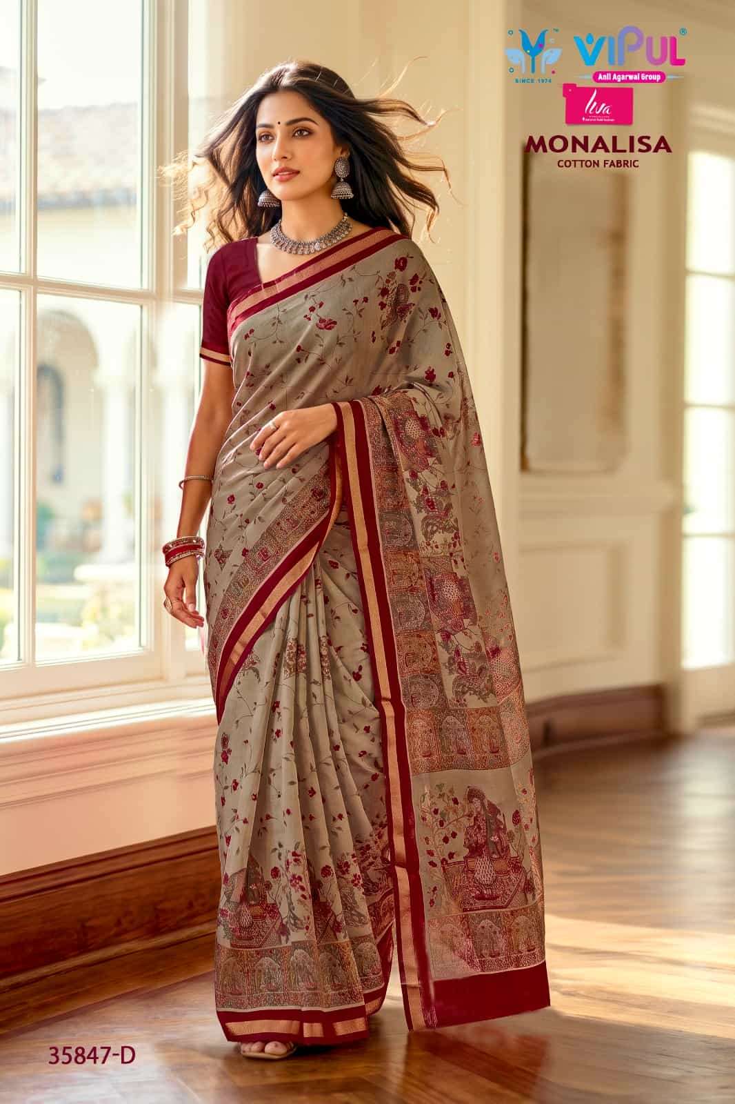 Vipul Monalisa 35847 Colors Mul Cotton Saree - Amrah Wholesale