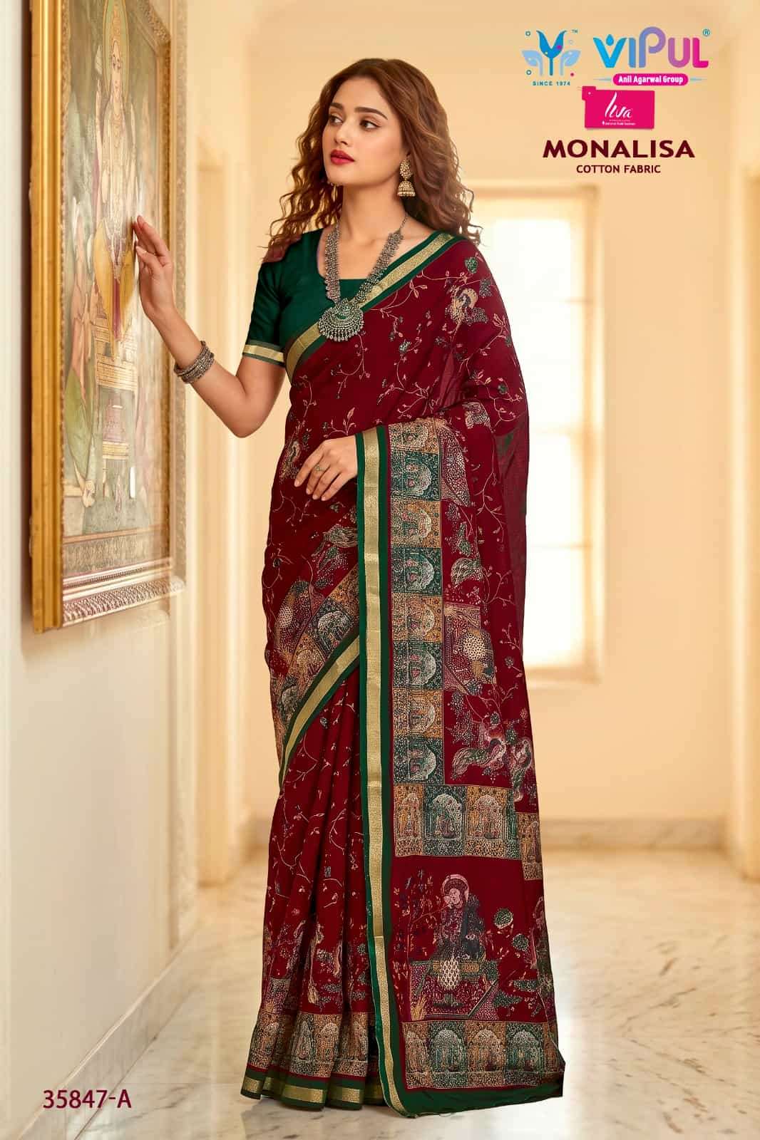 Vipul Monalisa 35847 Colors Mul Cotton Saree - Amrah Wholesale