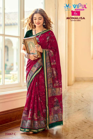 Vipul Monalisa 35847 Colors Mul Cotton Saree - Amrah Wholesale