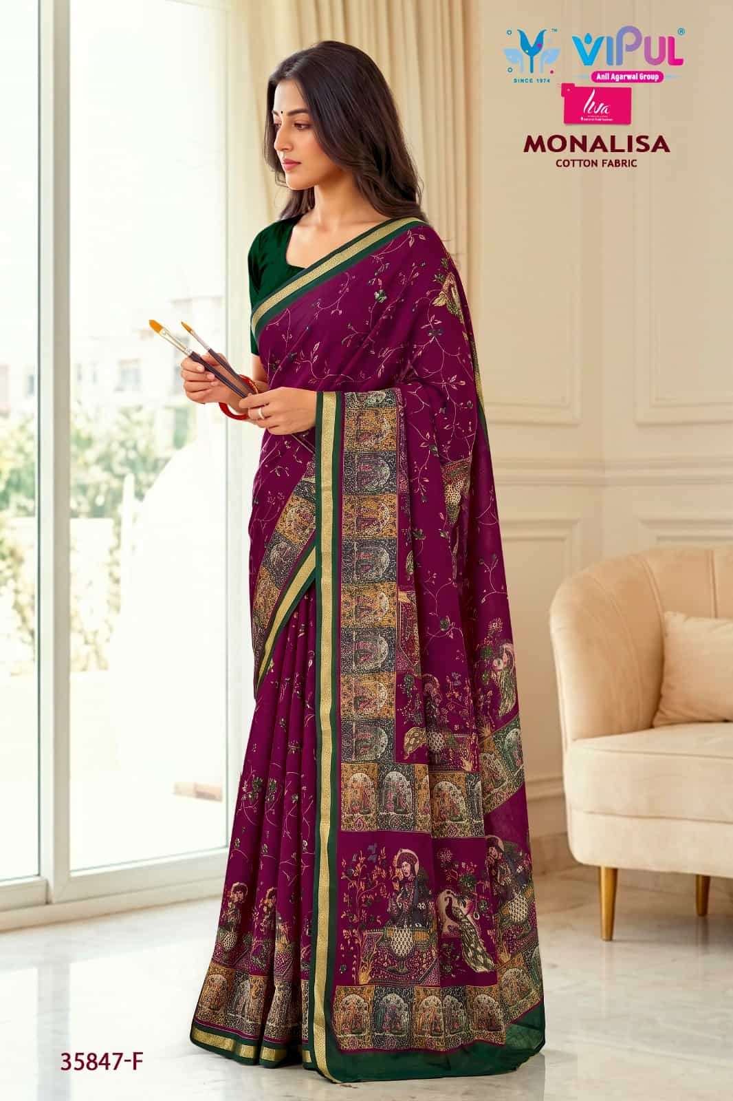 Vipul Monalisa 35847 Colors Mul Cotton Saree - Amrah Wholesale