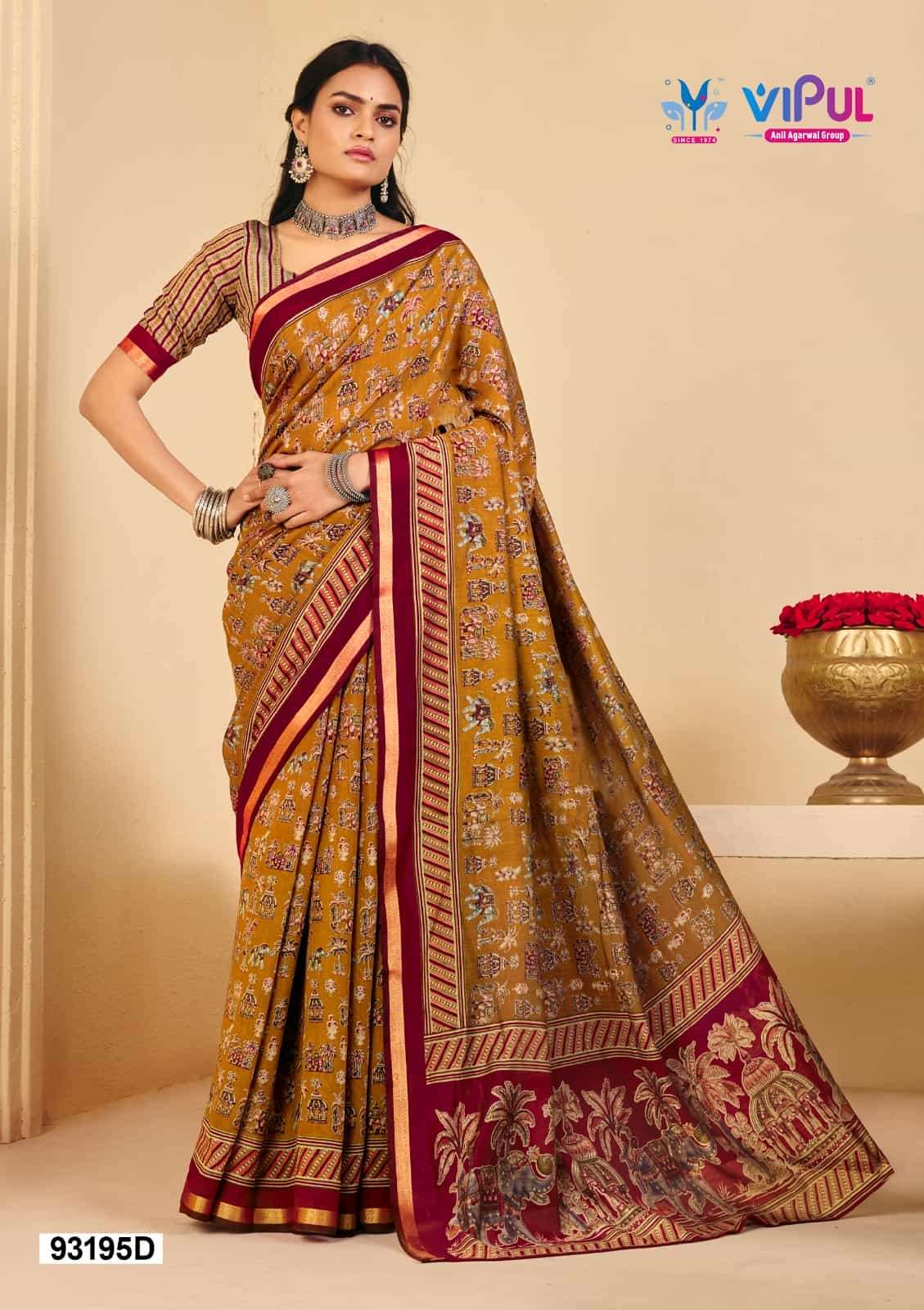 Vipul Monalisa 93195 Colors Mul Cotton Saree - Amrah Wholesale