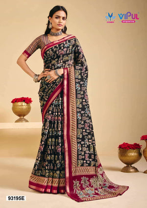 Vipul Monalisa 93195 Colors Mul Cotton Saree - Amrah Wholesale