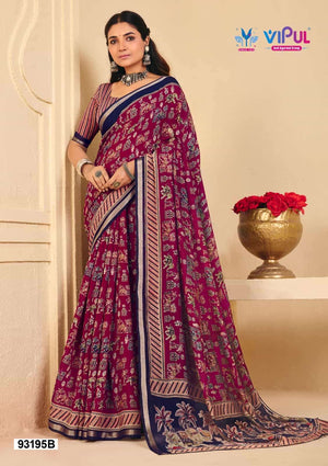 Vipul Monalisa 93195 Colors Mul Cotton Saree - Amrah Wholesale