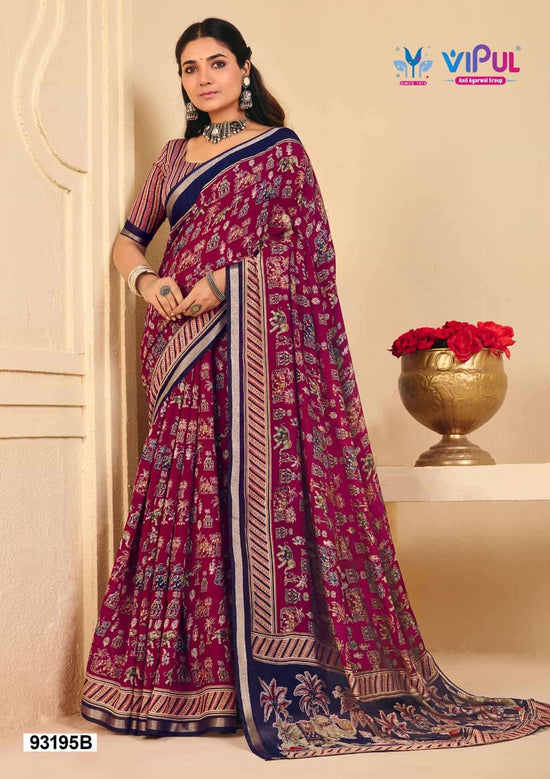 Vipul Monalisa 93195 Colors Mul Cotton Saree - Amrah Wholesale