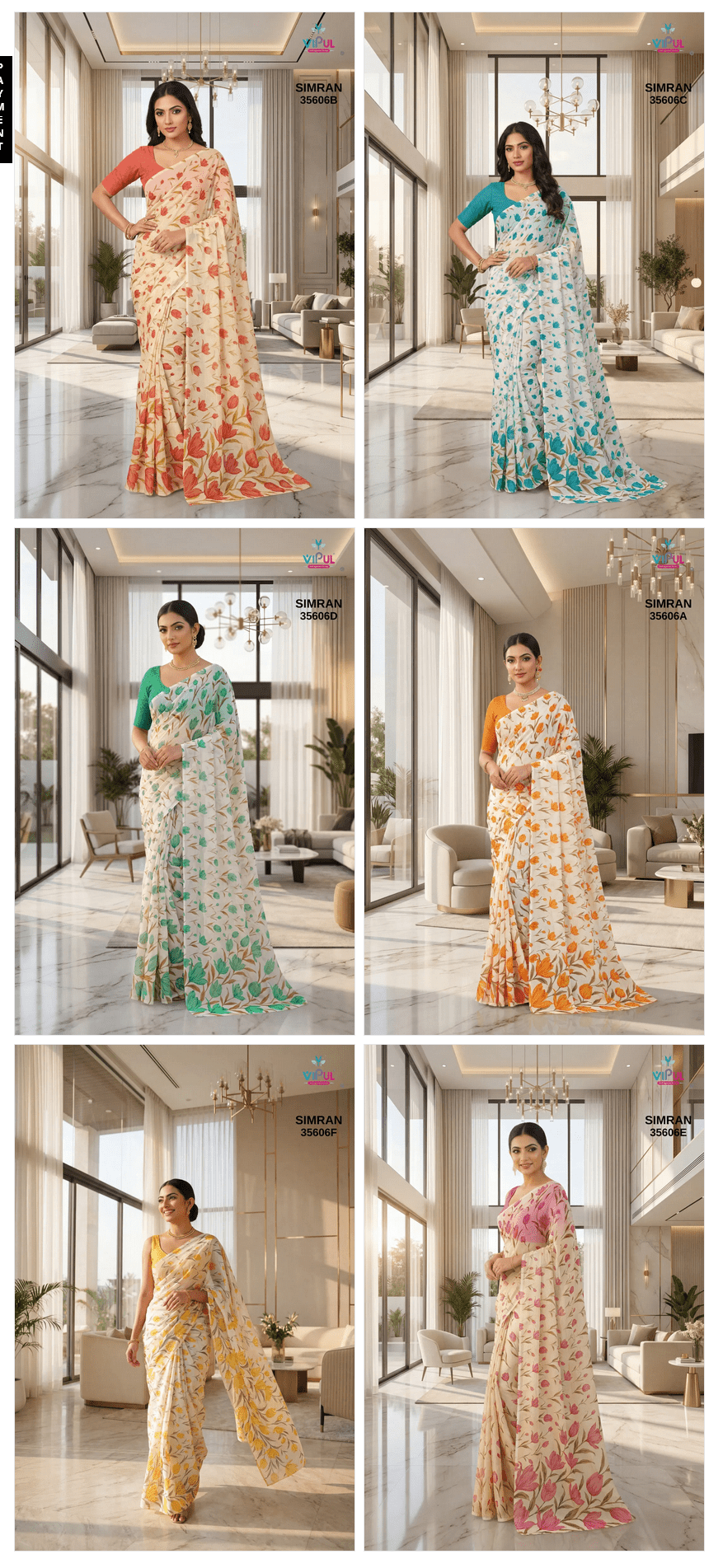 Vipul Simran 35606 A To F - Amrah Wholesale