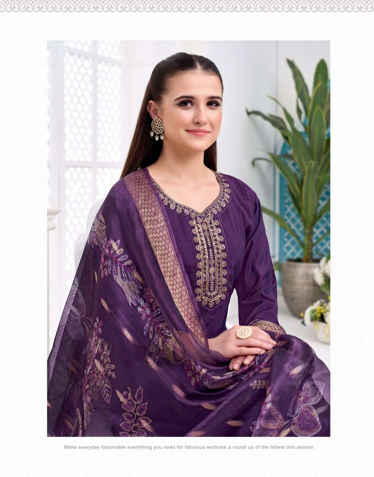 Vir Priyanka Vol 1 Roman Embroidered Kurti Pant Dupatta Set - Amrah Wholesale