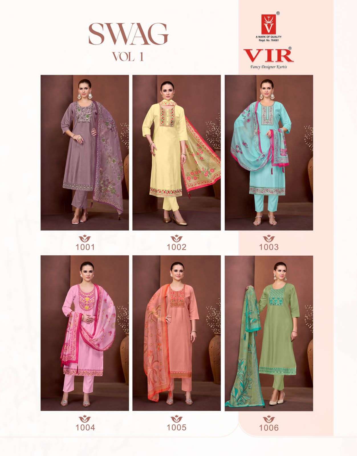 Vir Swag Vol 1 Vertican Fabric Salwar Suit Set
