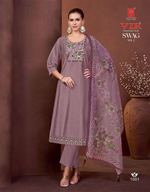 Vir Swag Vol 1 Vertican Fabric Salwar Suit Set