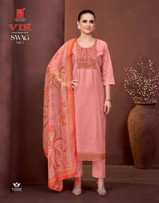Vir Swag Vol 1 Vertican Fabric Salwar Suit Set