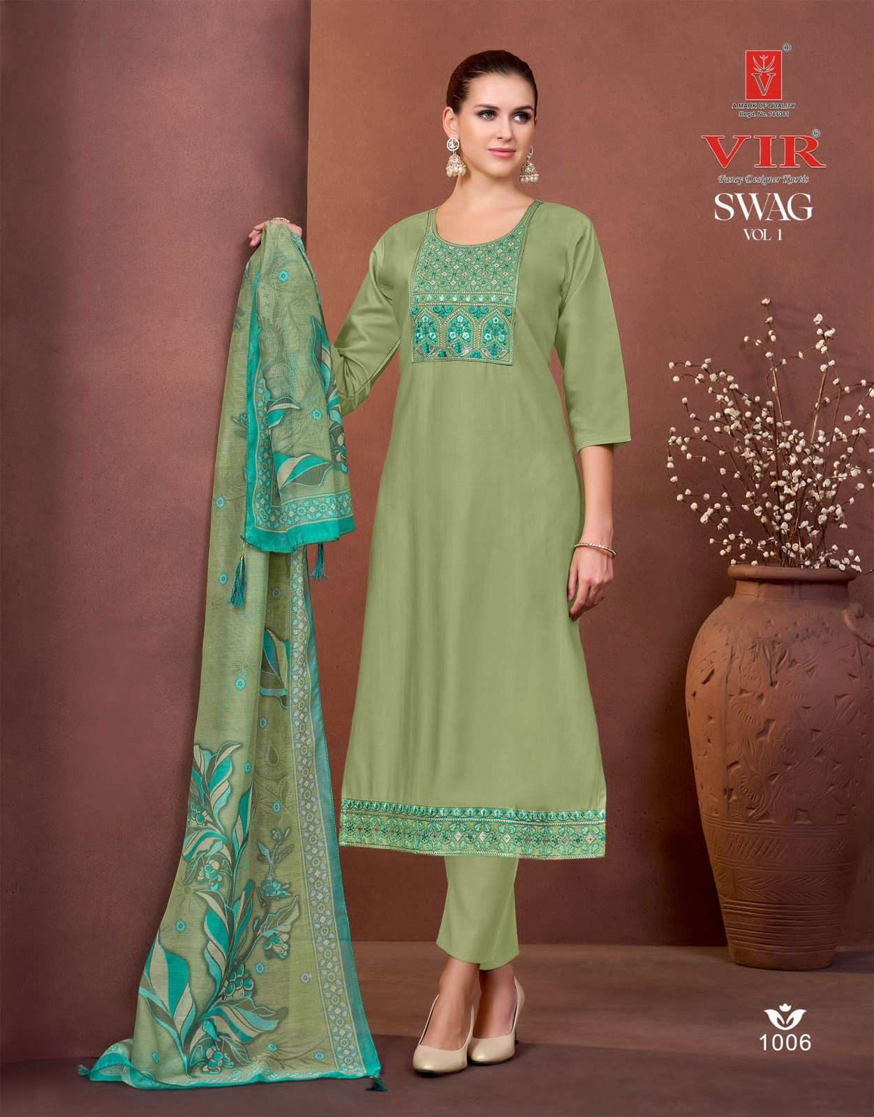 Vir Swag Vol 1 Vertican Fabric Salwar Suit Set