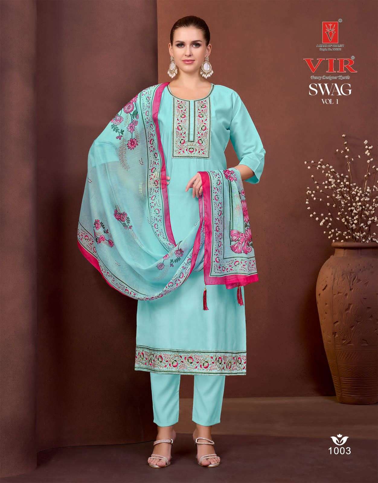 Vir Swag Vol 1 Vertican Fabric Salwar Suit Set