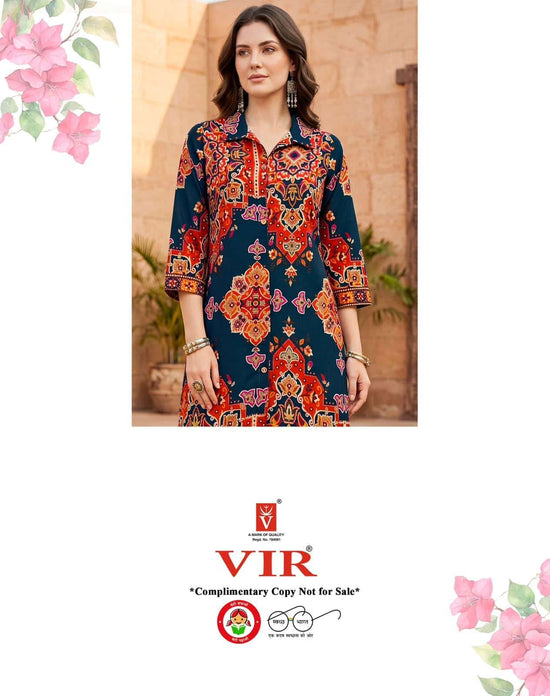 Vir Vinkle Vol 1 Rayon Foil Print Kurti Pant Set - Amrah Wholesale