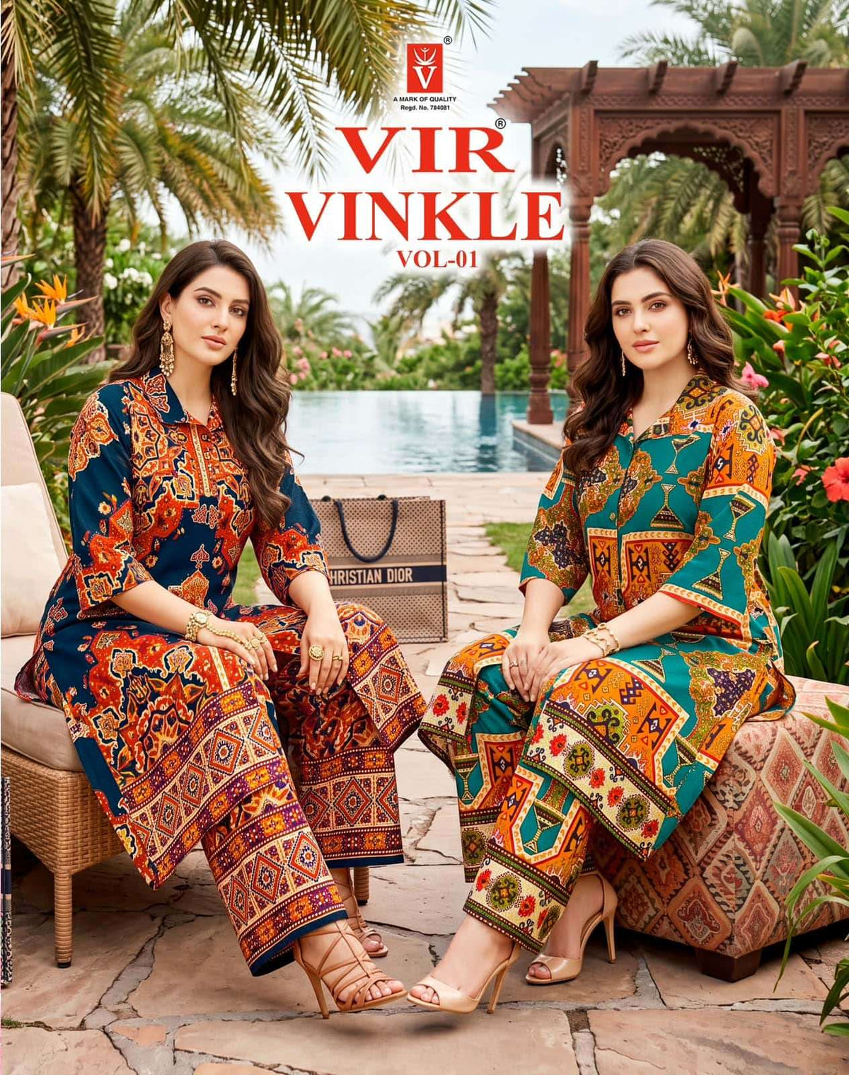 Vir Vinkle Vol 1 Rayon Foil Print Kurti Pant Set - Amrah Wholesale