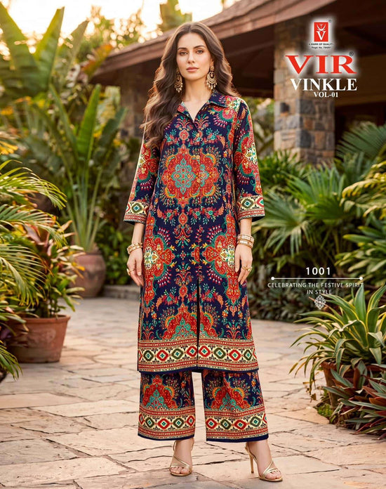 Vir Vinkle Vol 1 Rayon Foil Print Kurti Pant Set - Amrah Wholesale