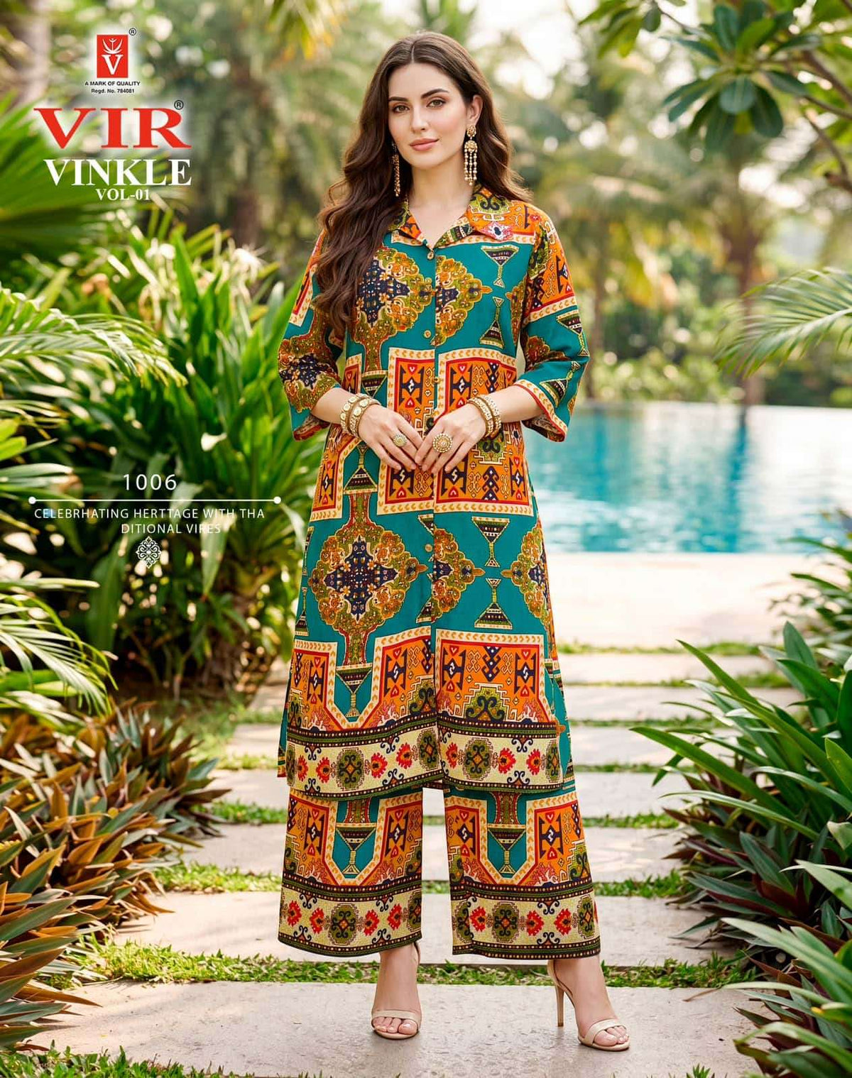 Vir Vinkle Vol 1 Rayon Foil Print Kurti Pant Set - Amrah Wholesale