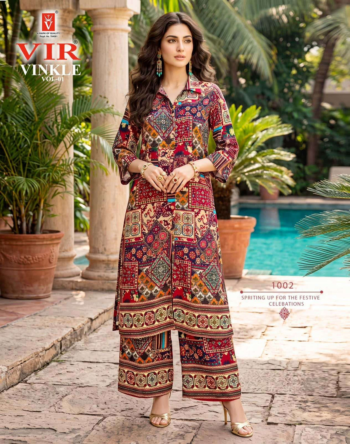 Vir Vinkle Vol 1 Rayon Foil Print Kurti Pant Set - Amrah Wholesale
