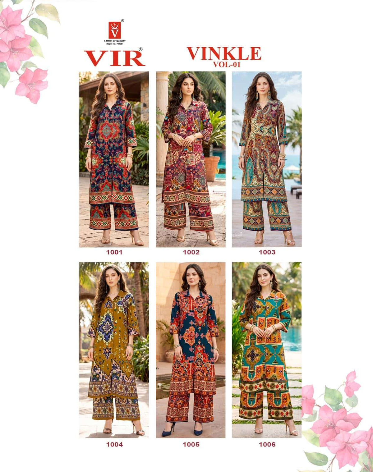 Vir Vinkle Vol 1 Rayon Foil Print Kurti Pant Set - Amrah Wholesale