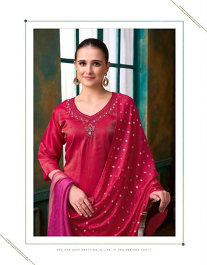 Vir Viyana Vol 1 Premium Simmer Dobby Kurti Pant Dupatta Set - Amrah Wholesale