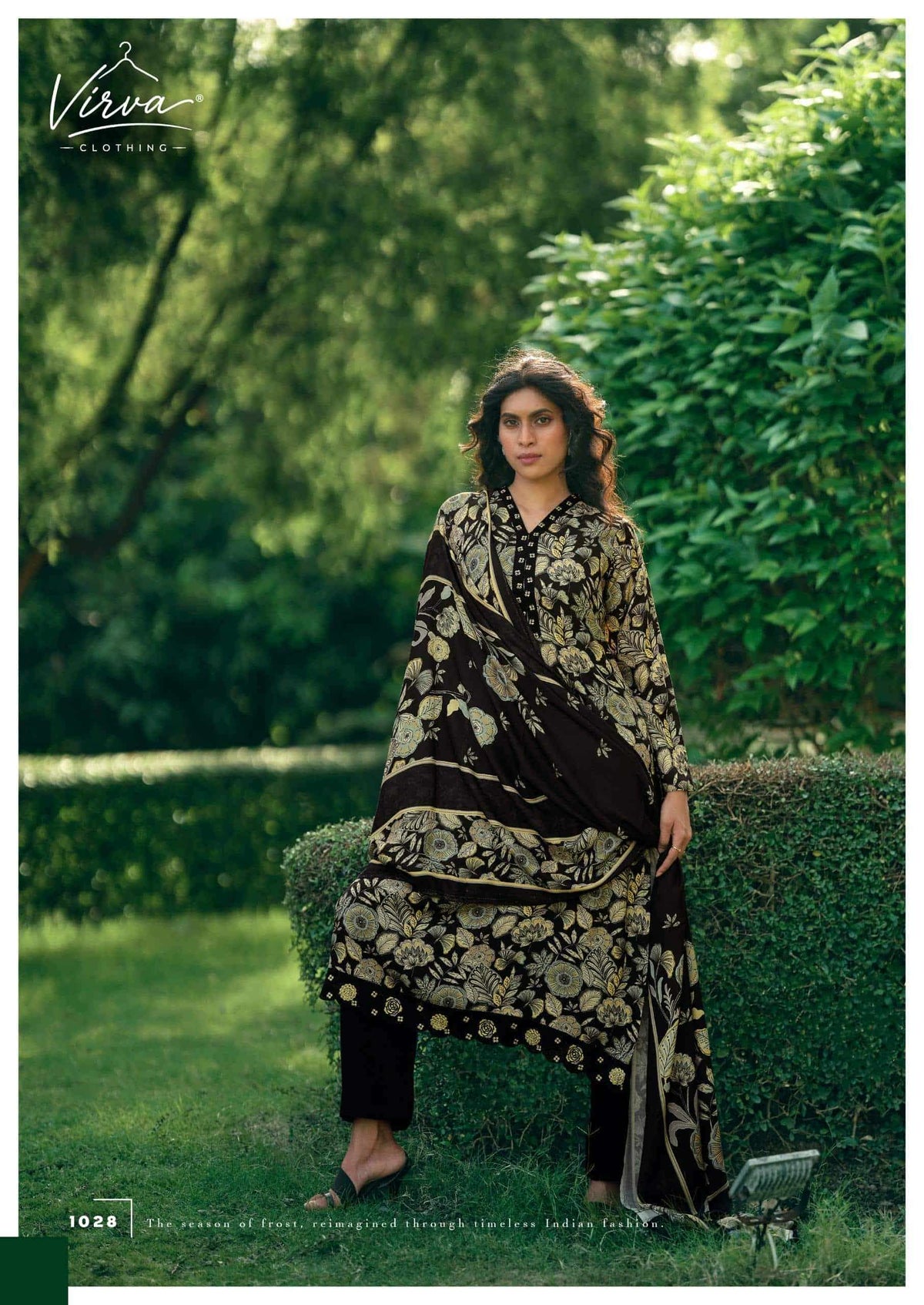 Virva Clothing Winter Blossom Viscose Pashmina Dress Material