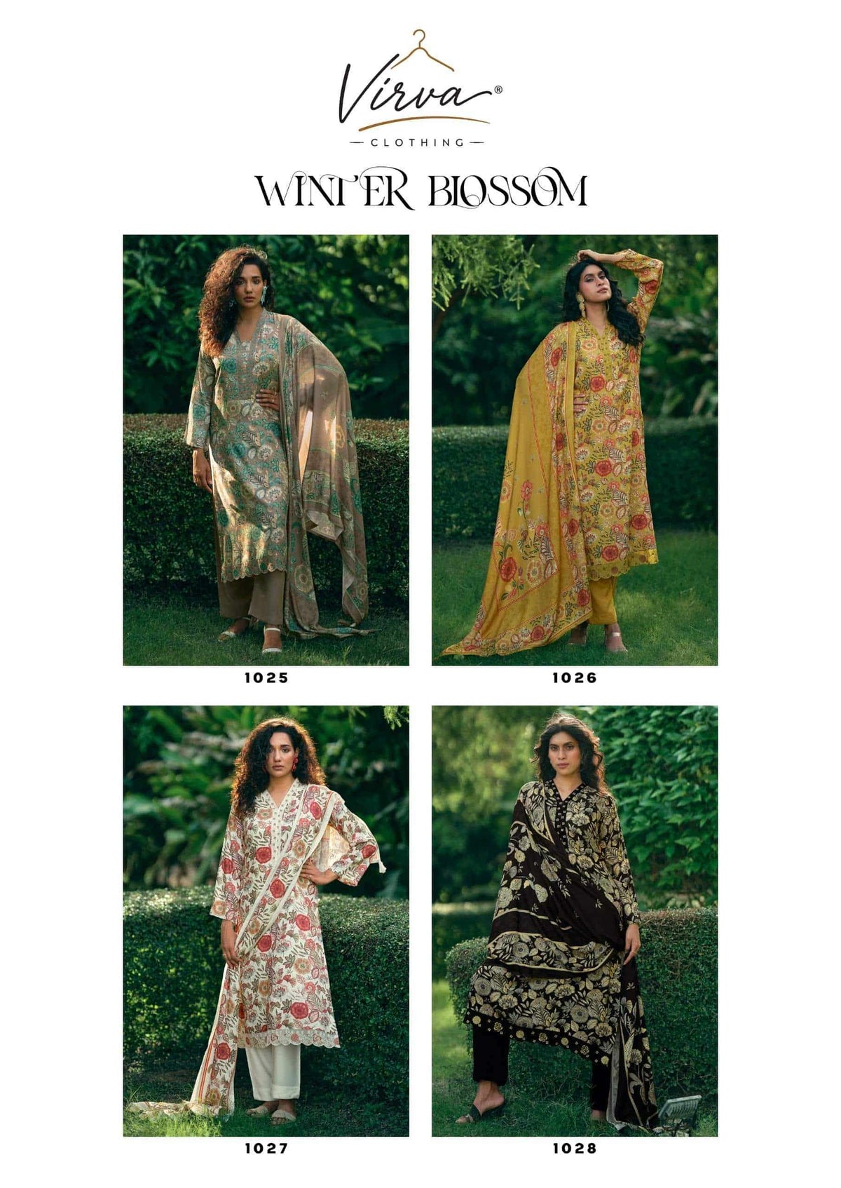 Virva Clothing Winter Blossom Viscose Pashmina Dress Material