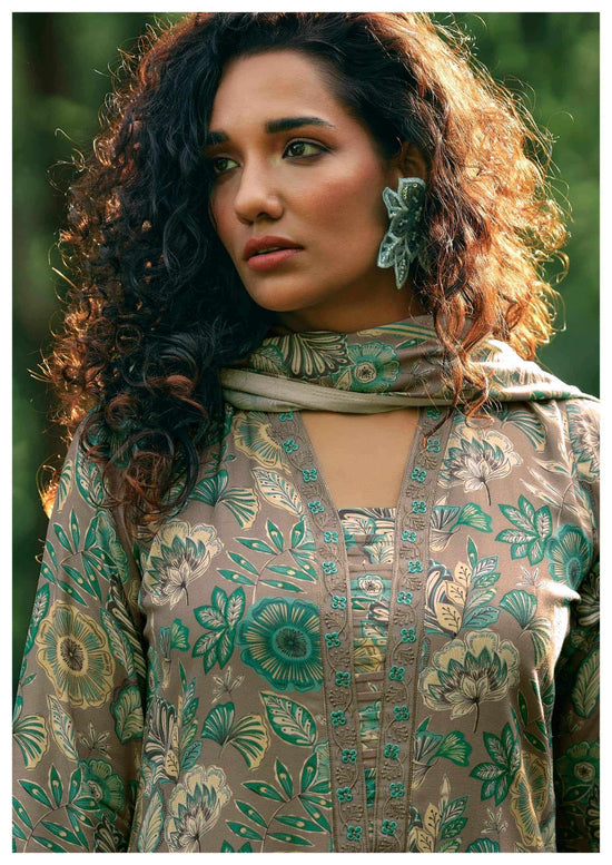 Virva Clothing Winter Blossom Viscose Pashmina Dress Material