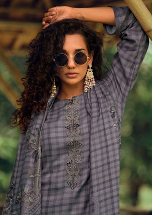 Virva Silent Muse Viscose Pashmina Digital Printed Dress Material
