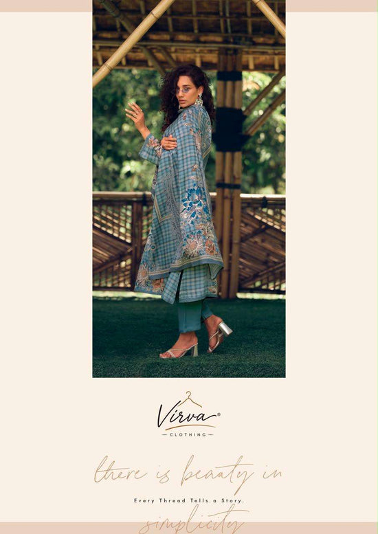Virva Silent Muse Viscose Pashmina Digital Printed Dress Material