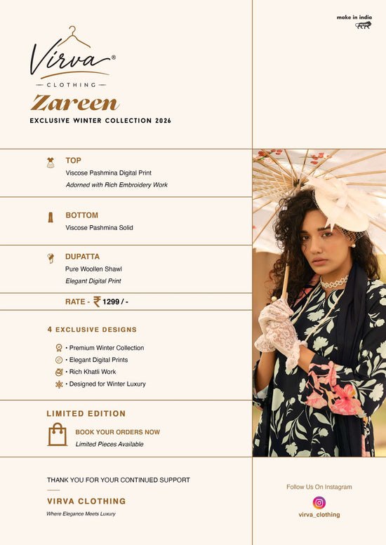 Virva Zareen Viscose Pashmina Dress Material