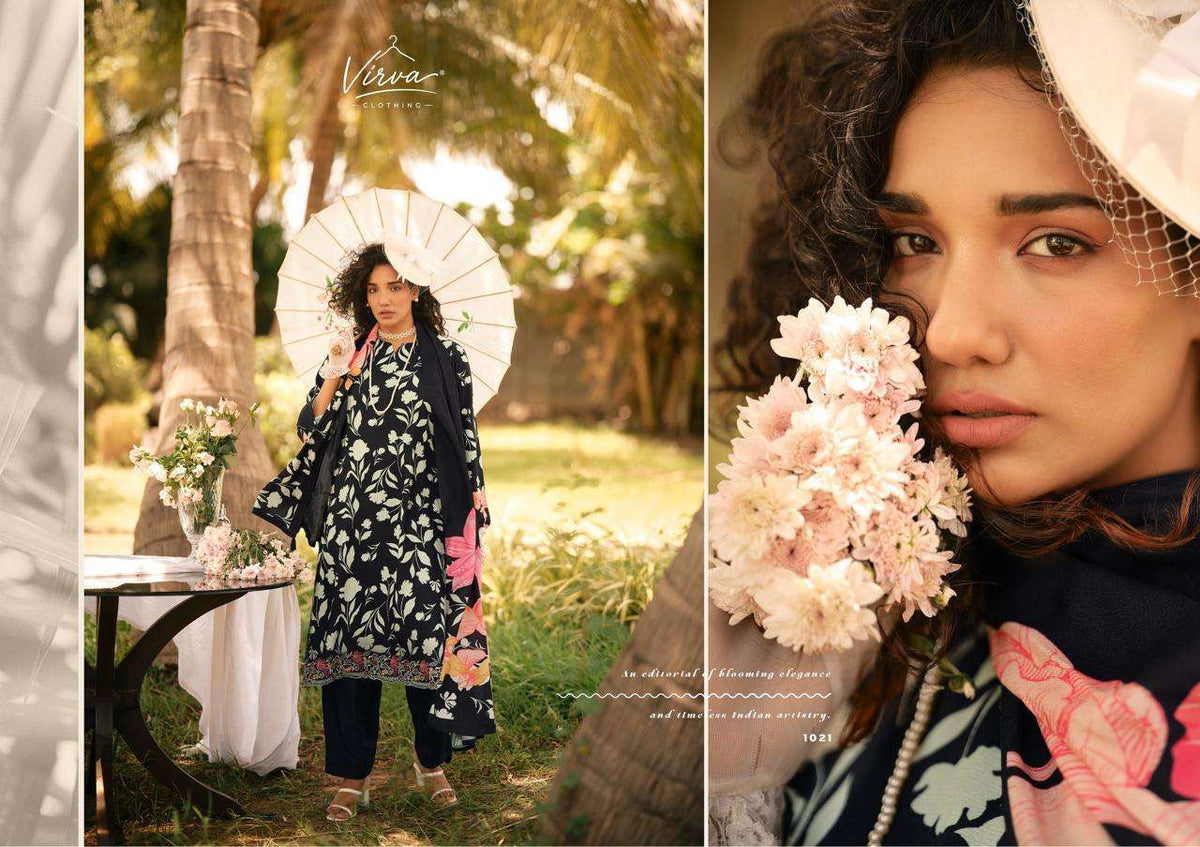 Virva Zareen Viscose Pashmina Dress Material