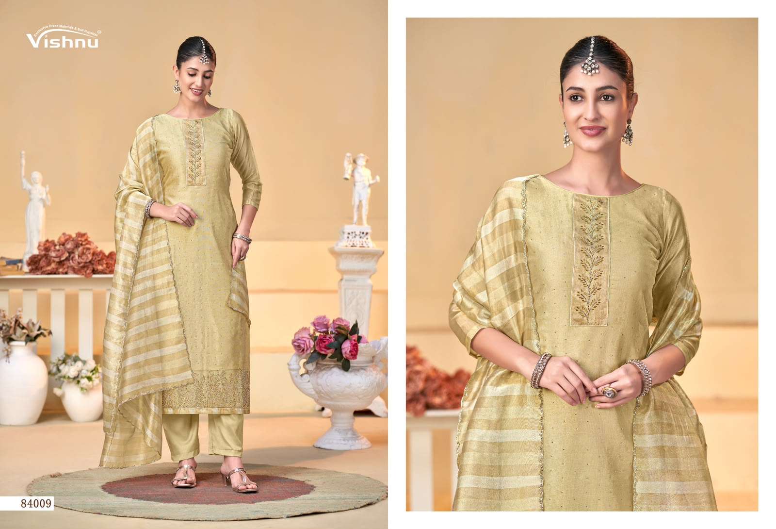 Vishnu Halima Banarasi Silk Embroidery Punjabi Suit