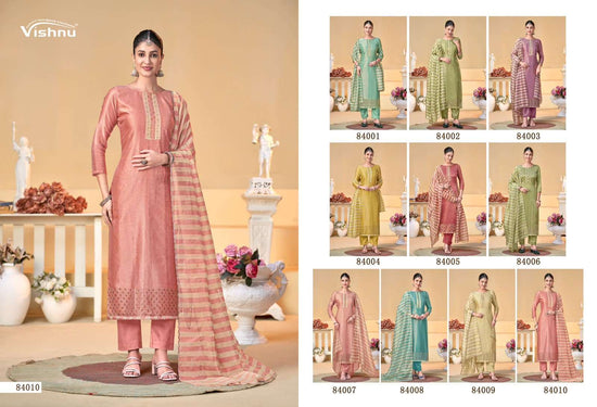 Vishnu Halima Banarasi Silk Embroidery Punjabi Suit