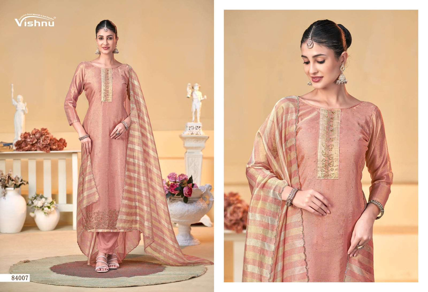 Vishnu Halima Banarasi Silk Embroidery Punjabi Suit