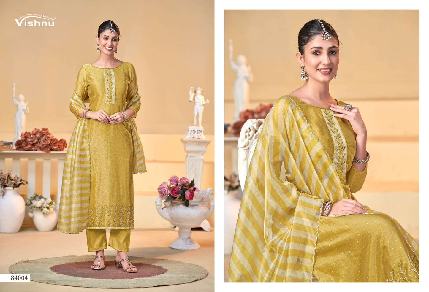 Vishnu Halima Banarasi Silk Embroidery Punjabi Suit