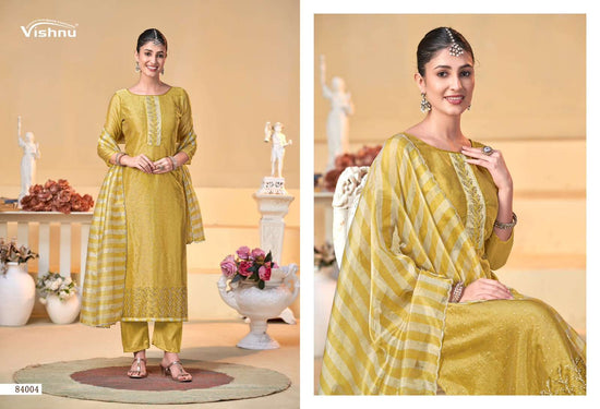 Vishnu Halima Banarasi Silk Embroidery Punjabi Suit