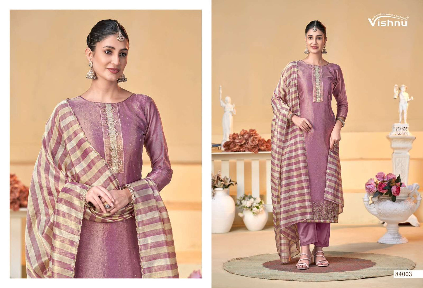 Vishnu Halima Banarasi Silk Embroidery Punjabi Suit